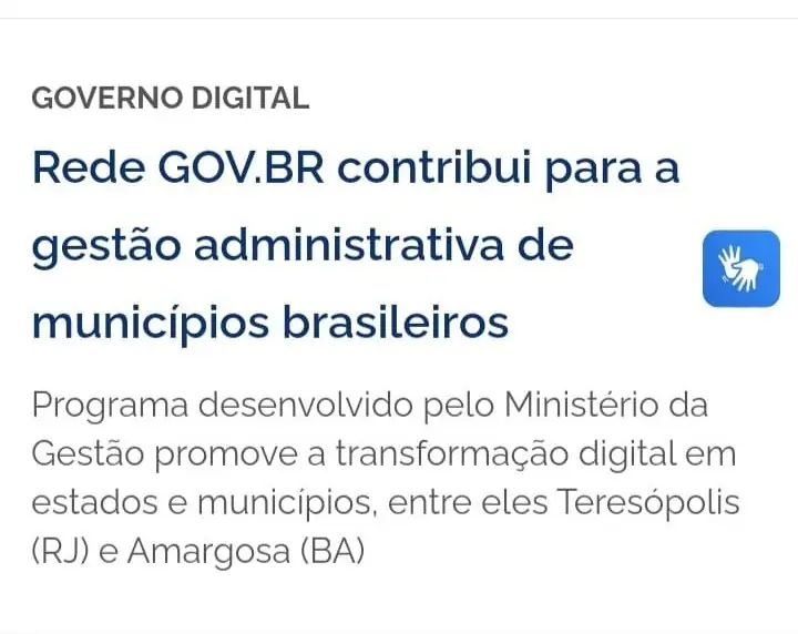 No momento, você está visualizando Prefeitura de Teresópolis é destaque no site do Governo Federal pela implantação da Rede GOV.BR*
