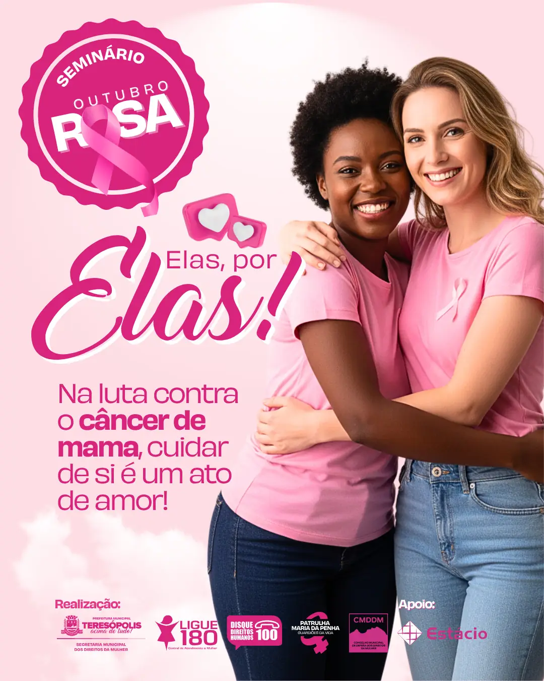 No momento, você está visualizando Seminário “Outubro Rosa: Elas, por Elas!” destaca o autocuidado como ato de amor e prevenção ao câncer de mama