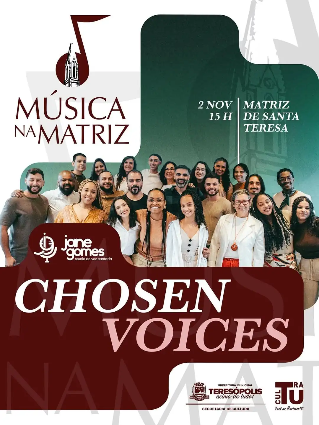 No momento, você está visualizando Grupo Vocal Chosen Voices é a atração deste domingo, 2, do Música na Matriz, em Teresópolis