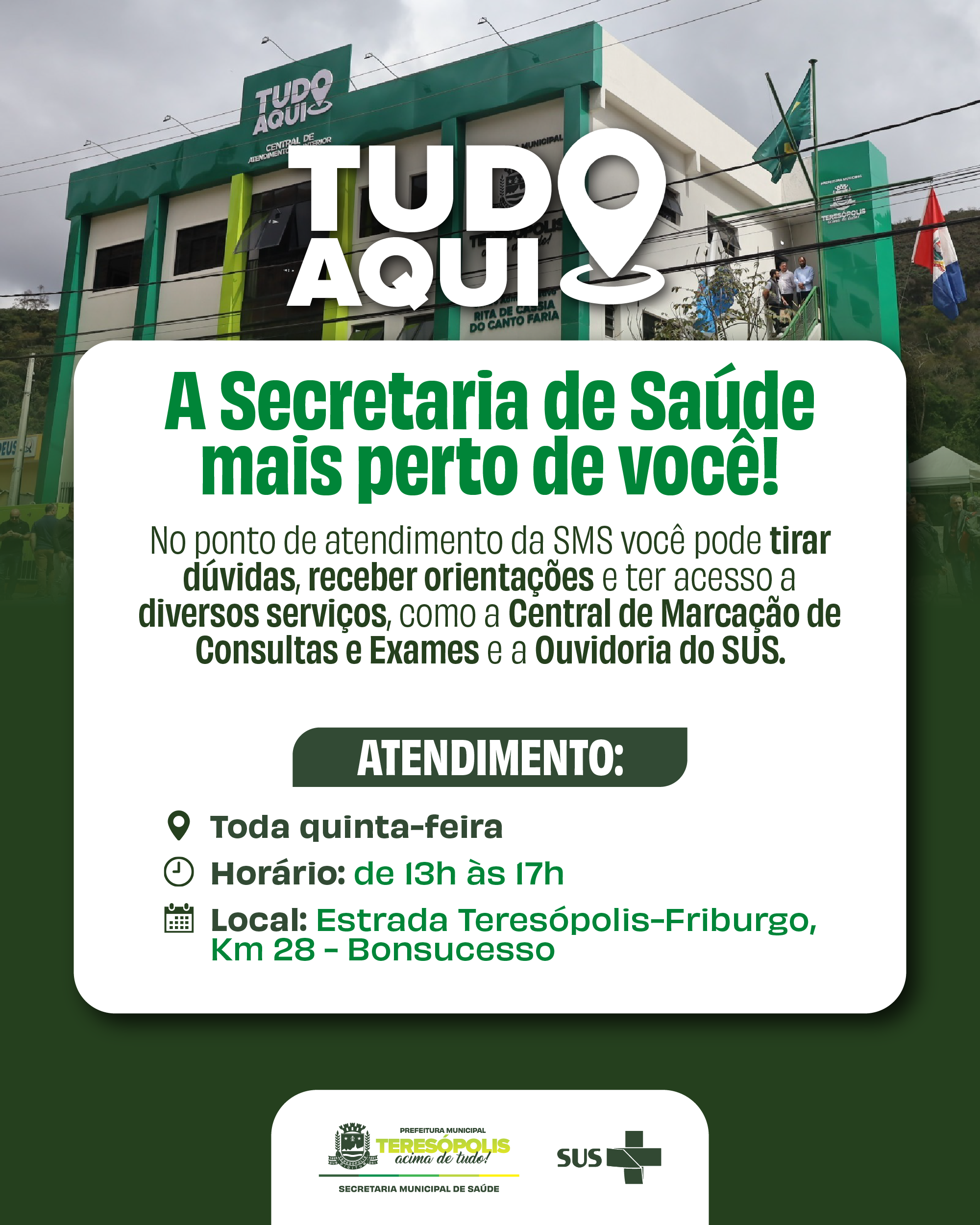 No momento, você está visualizando Secretaria Municipal de Saúde inicia atendimentos no Tudo Aqui, em Bonsucesso.