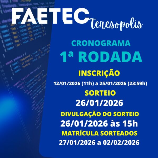 Leia mais sobre o artigo Faetec Teresópolis abre inscrições online para mais de 15 cursos gratuitos