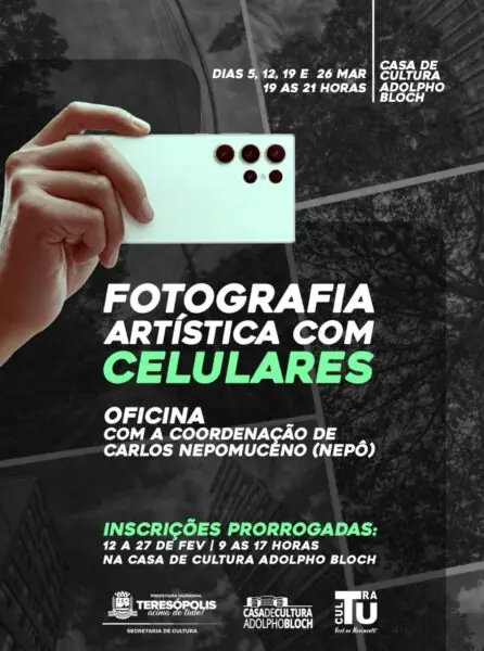 Leia mais sobre o artigo Inscrições abertas para a oficina Fotografia Artística com Celulares na Casa de Cultura de Teresópolis