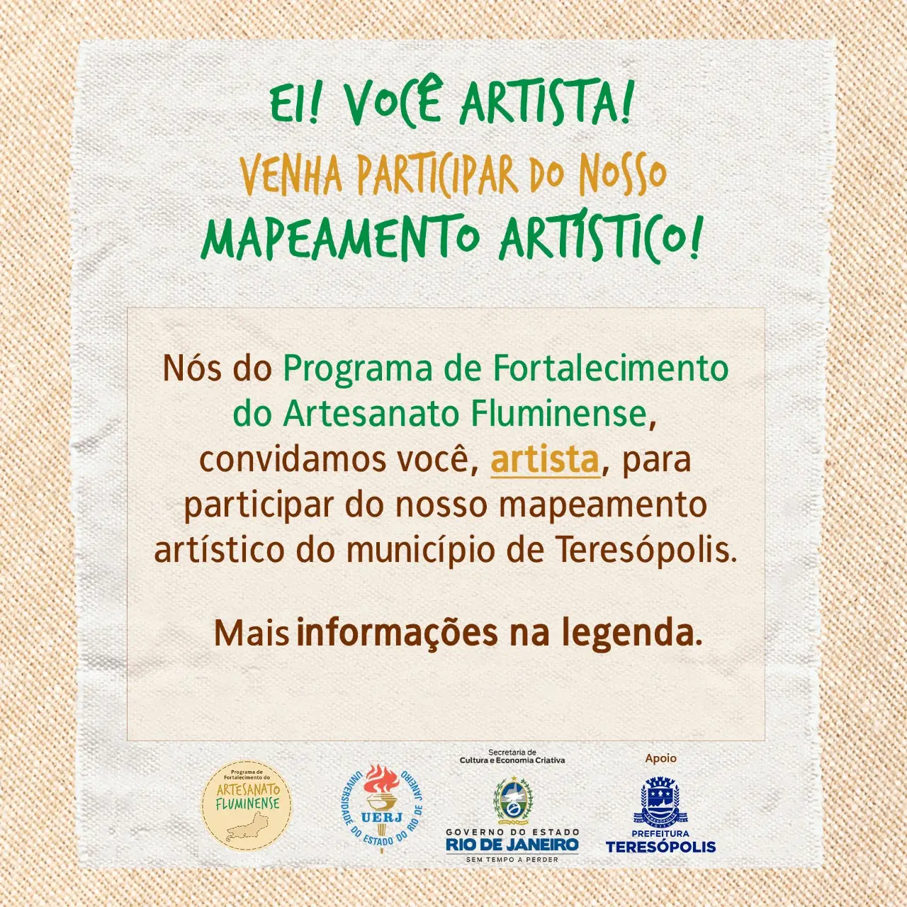 Read more about the article Programa de Fortalecimento do Artesanato Fluminense inicia o mapeamento de artistas e grupos artísticos de Teresópolis