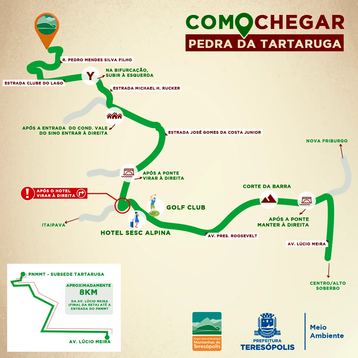 Mapa Como Chegar - Pedra da Tartaruga