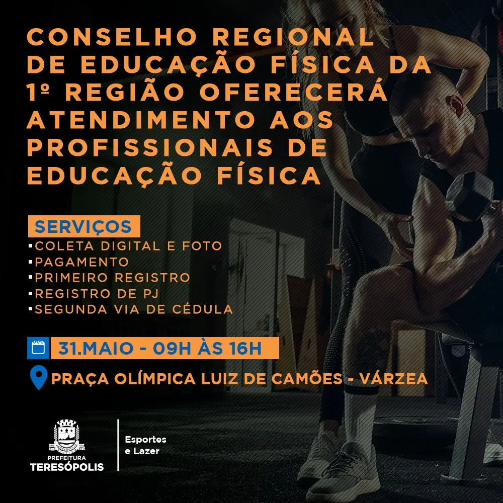 Leia mais sobre o artigo Teresópolis recebe Caravana da Cédula Digital e os serviços do Conselho Regional para profissionais de Educação Física no próximo dia 31