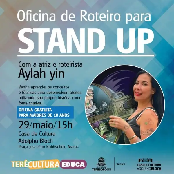 Leia mais sobre o artigo Atriz e bailarina Aylah Yin realiza oficina gratuita de roteiro para stand up na Casa de Cultura de Teresópolis