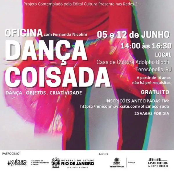 Leia mais sobre o artigo Oficinas gratuitas do projeto ‘Dança Coisada’ acontecem nos dias 5 e 12 de junho, na Casa de Cultura