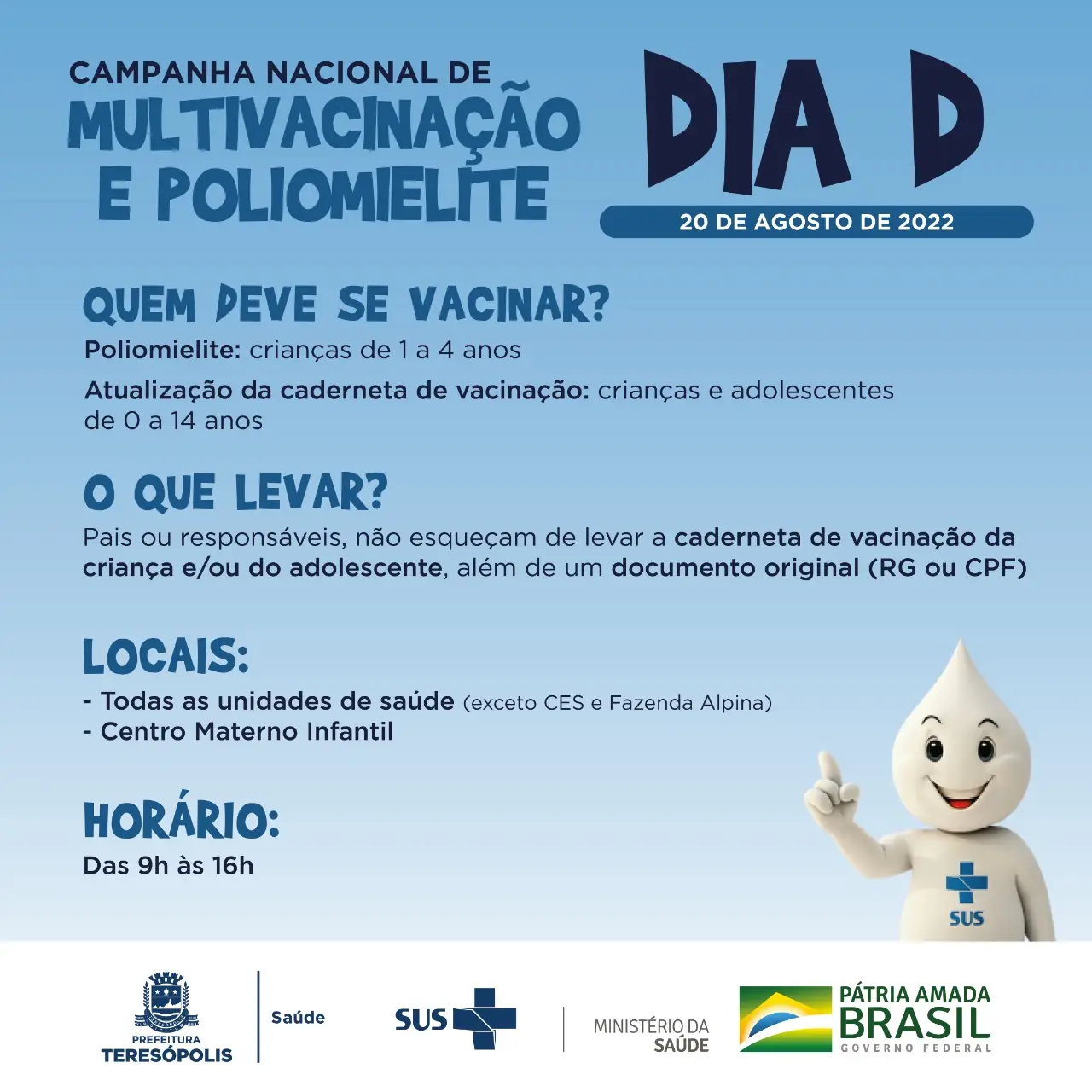 Leia mais sobre o artigo Dia “D” de Multivacinação acontece no sábado (20), na cidade e interior