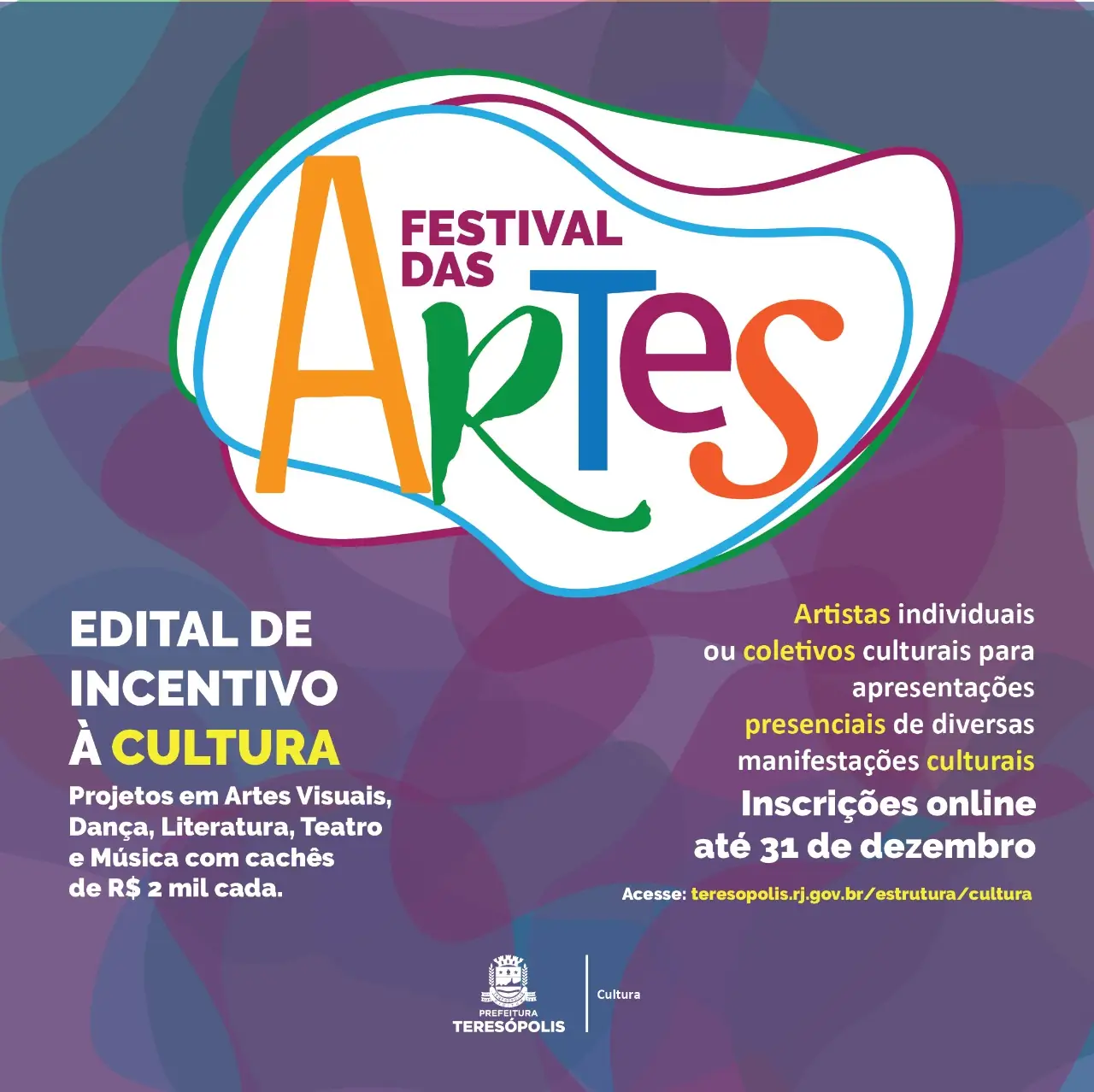 No momento, você está visualizando Secretaria de Cultura lança edital para o Festival das Artes de Teresópolis