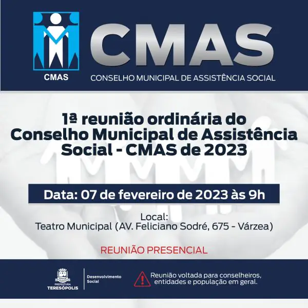 Leia mais sobre o artigo CMAS convoca munícipes para a 1ª reunião ordinária de 2023