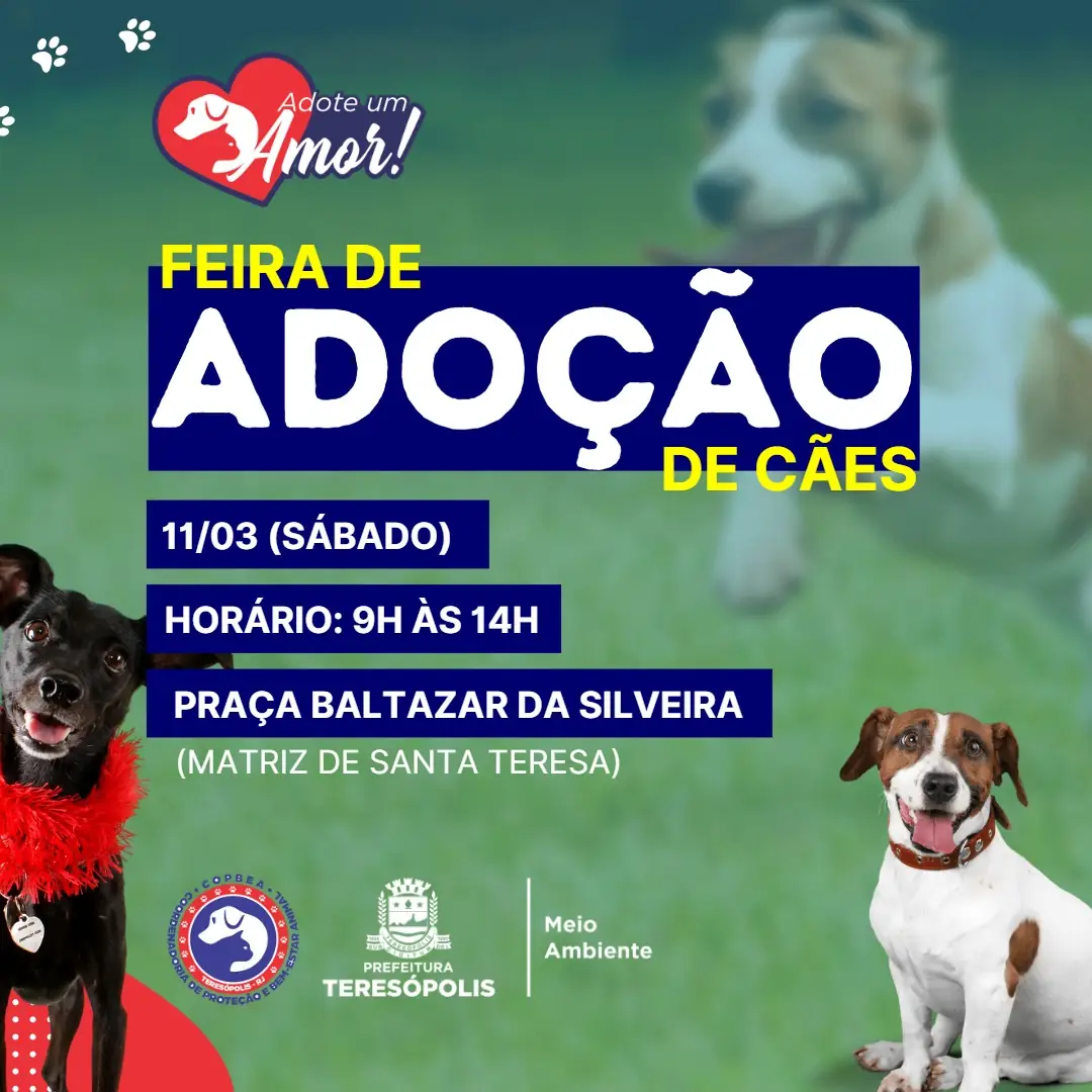 No momento, você está visualizando ‘Adote um Amor’: feira de adoção de cães da COPBEA acontece neste sábado, 11/03, na Praça Santa Teresa