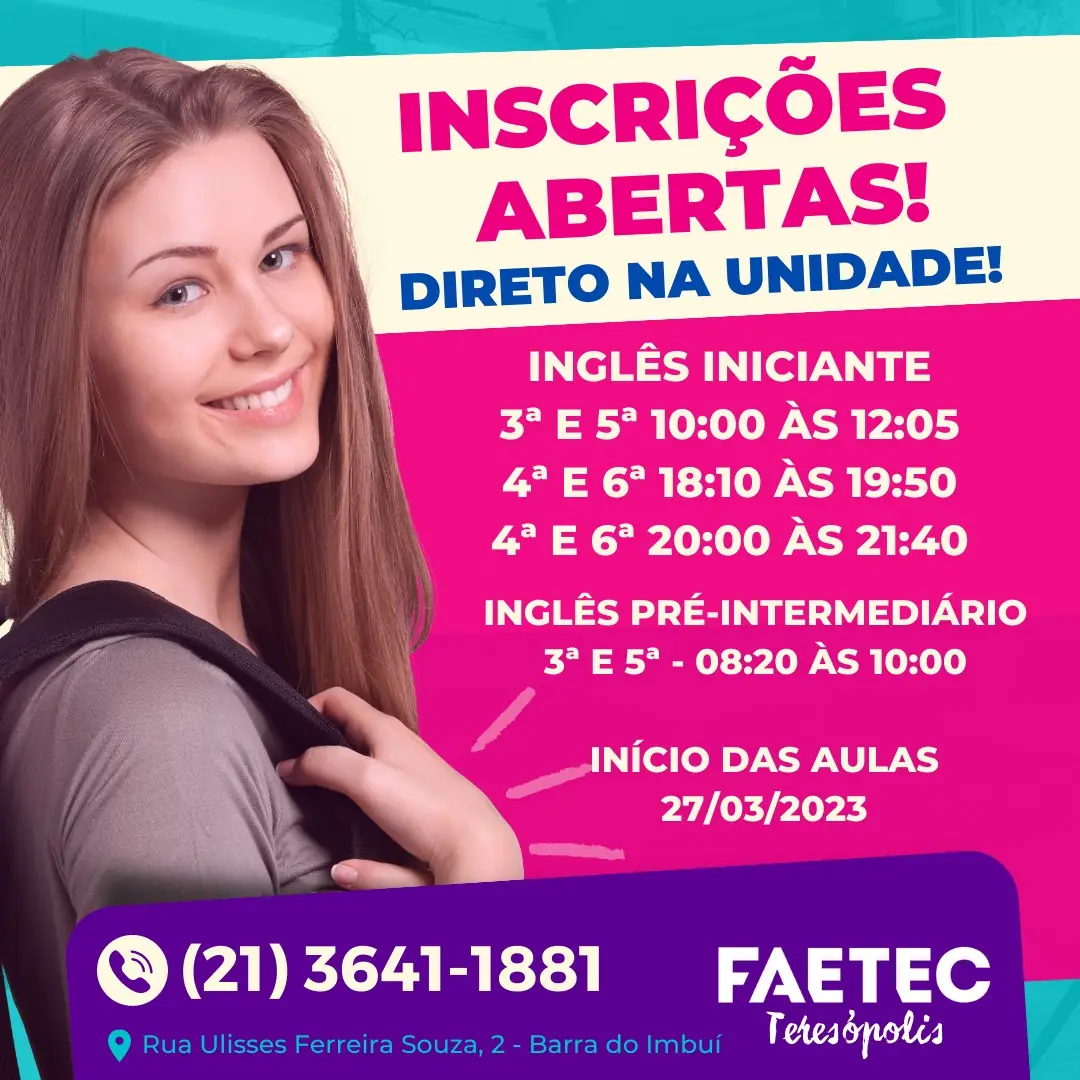 No momento, você está visualizando Faetec Teresópolis com inscrições abertas para cursos gratuitos de Inglês e de Manicure e Pedicure