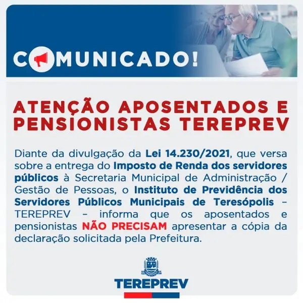 Leia mais sobre o artigo COMUNICADO DO TEREPREV SOBRE IMPOSTO DE RENDA
