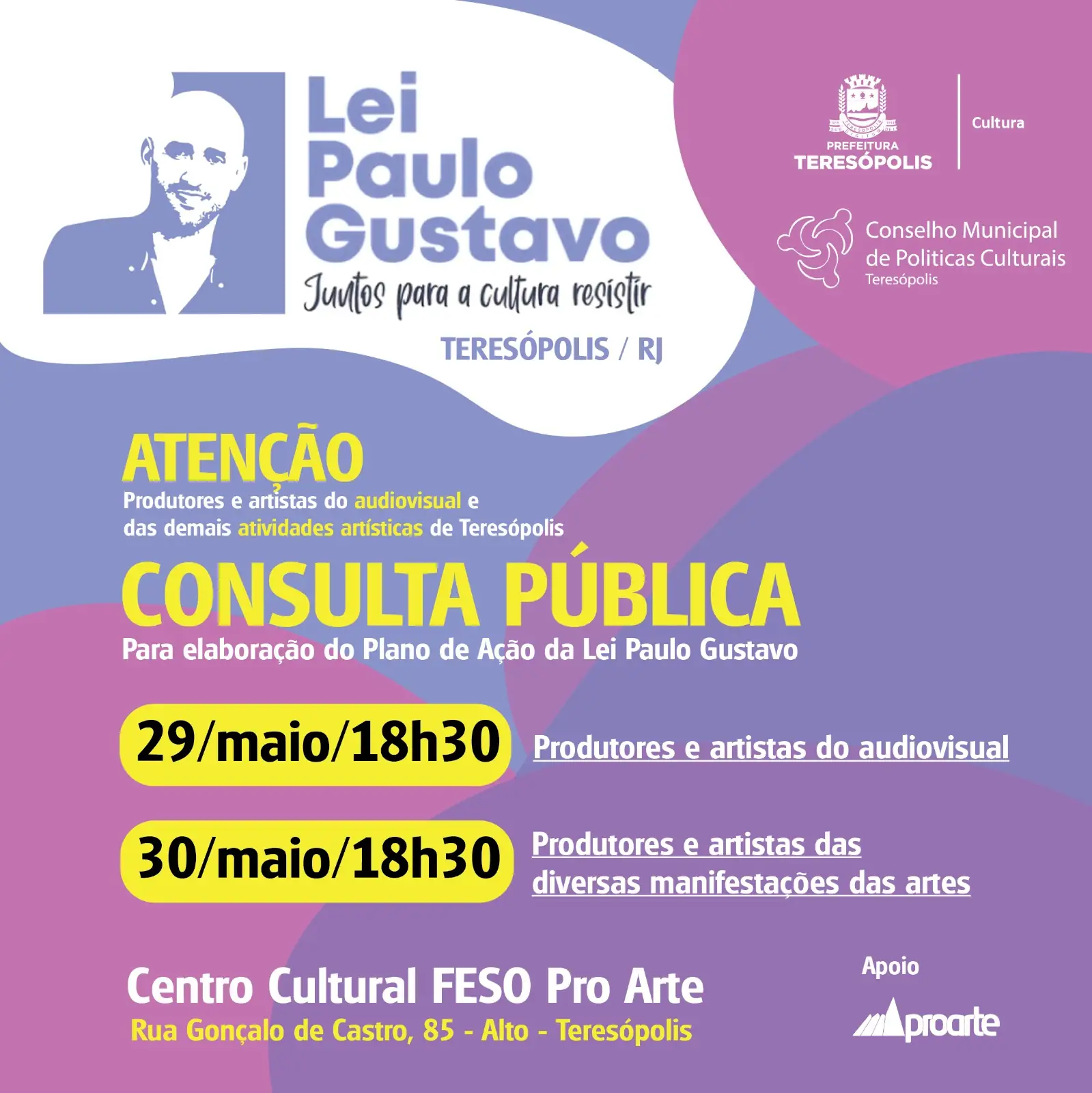 No momento, você está visualizando Teresópolis faz consulta pública para elaborar o Plano de Ação da Lei Paulo Gustavo