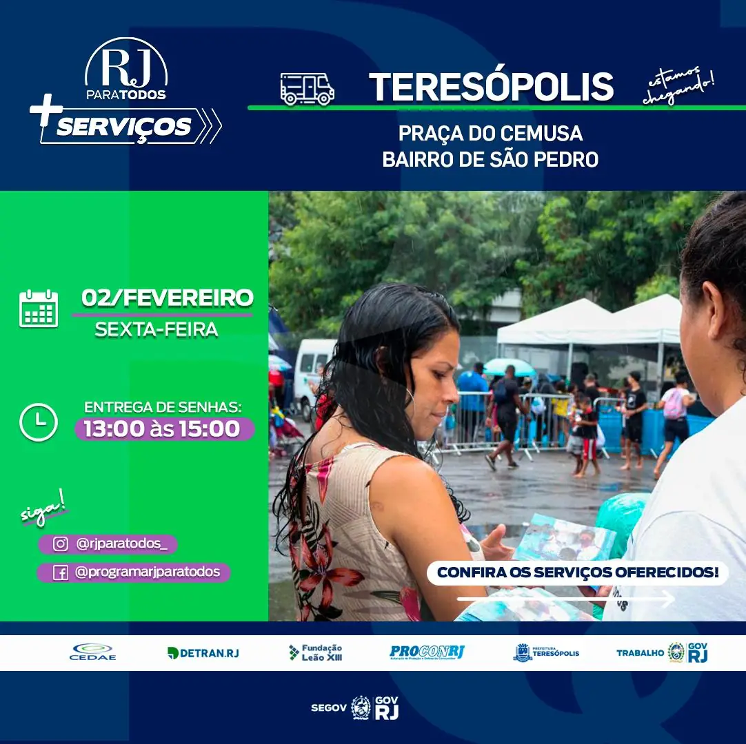 No momento, você está visualizando RJ para Todos e Celebra Terê: Parceria entre Prefeitura e Governo do Estado leva ação social e show gospel ao bairro de São Pedro nesta sexta, 02 de fevereiro