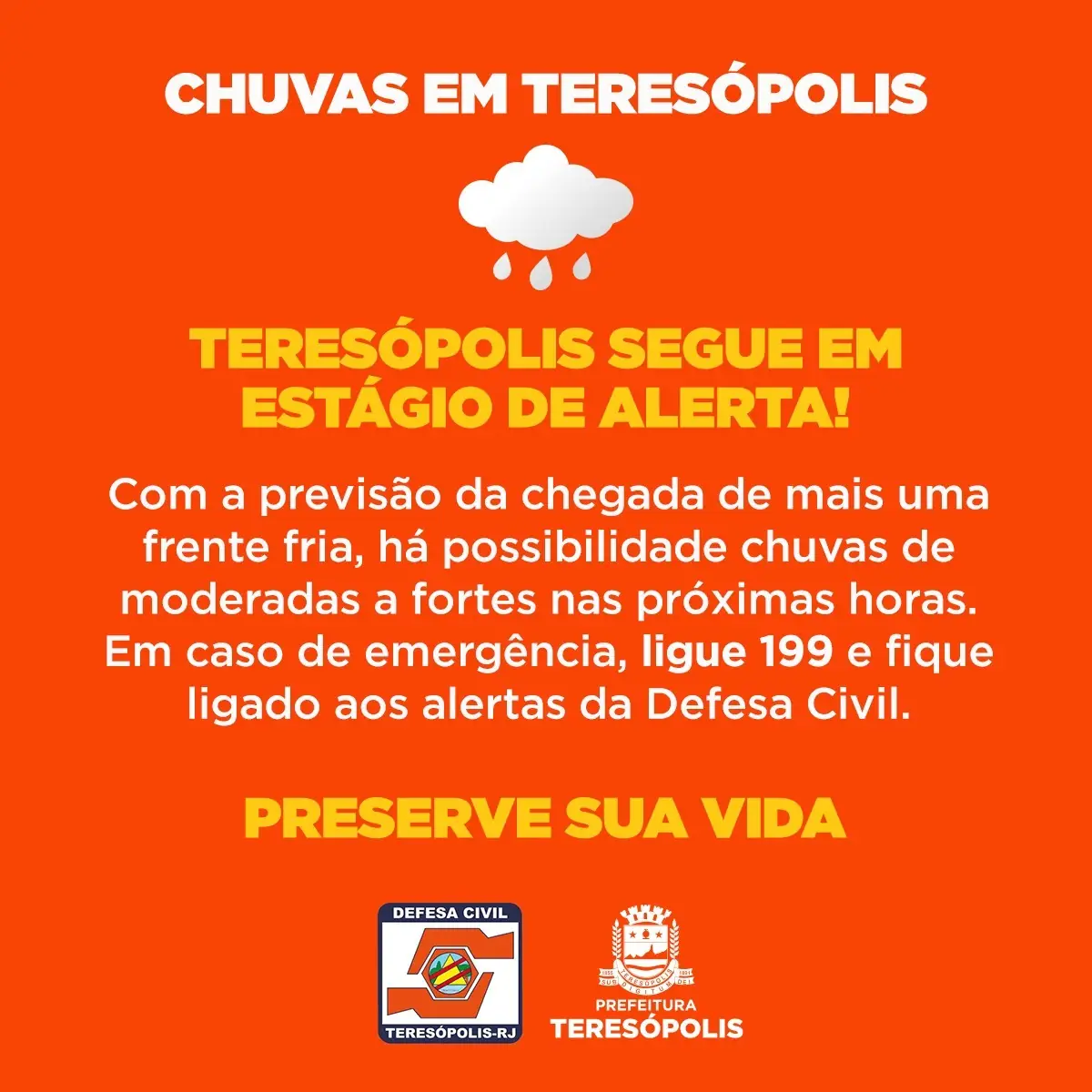 No momento, você está visualizando Previsão de mais chuva e nova frente fria mantém Teresópolis em alerta devido ao risco de novos deslizamentos