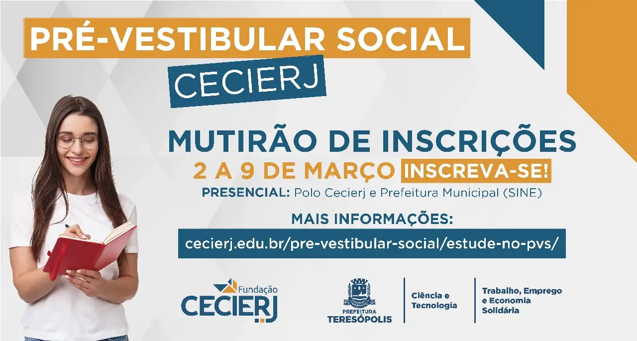 No momento, você está visualizando Mutirão de inscrições do Pré-vestibular Social em Teresópolis termina neste sábado, 9