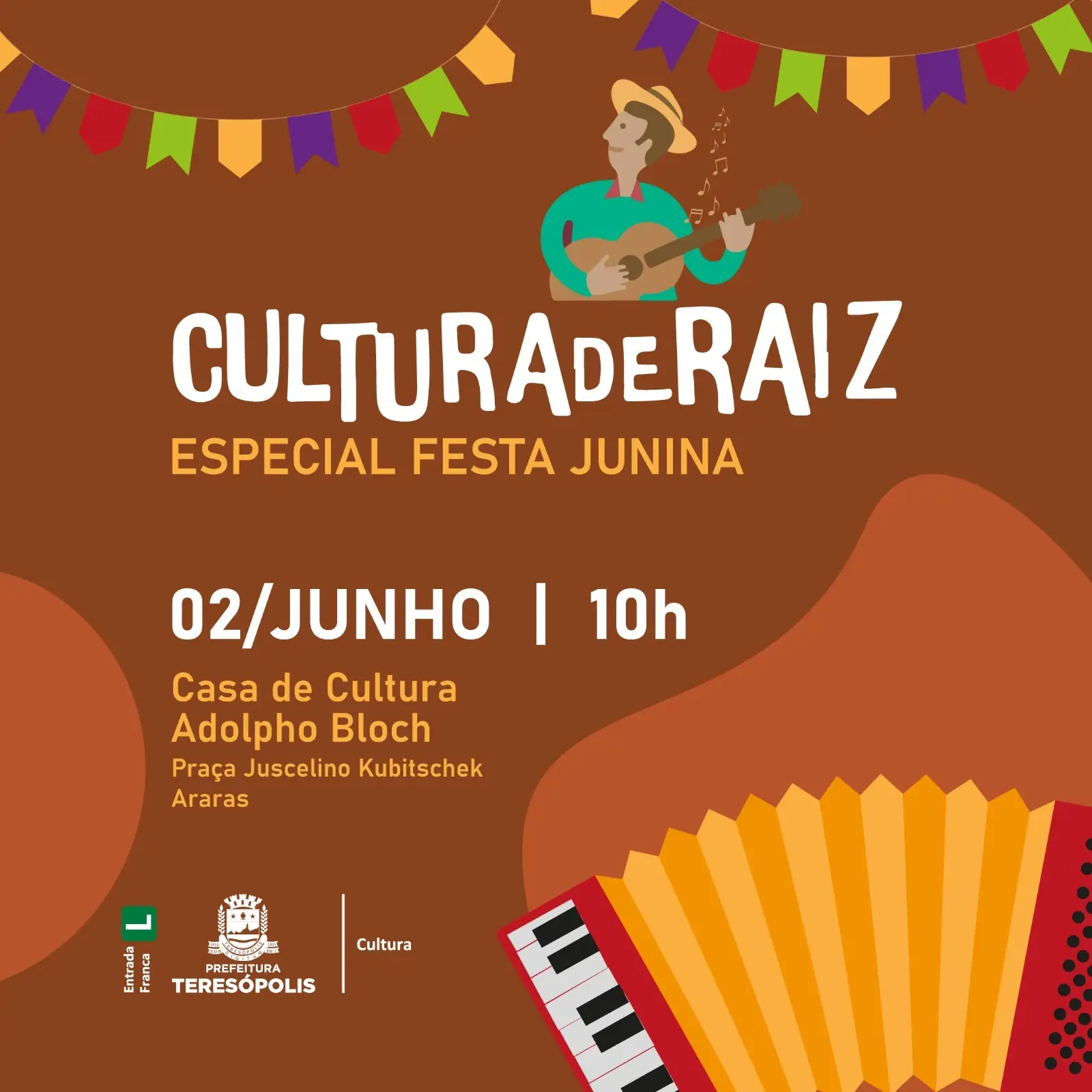 No momento, você está visualizando Cultura de Raiz tem edição especial neste domingo, 02 de junho, para celebrar as festas juninas