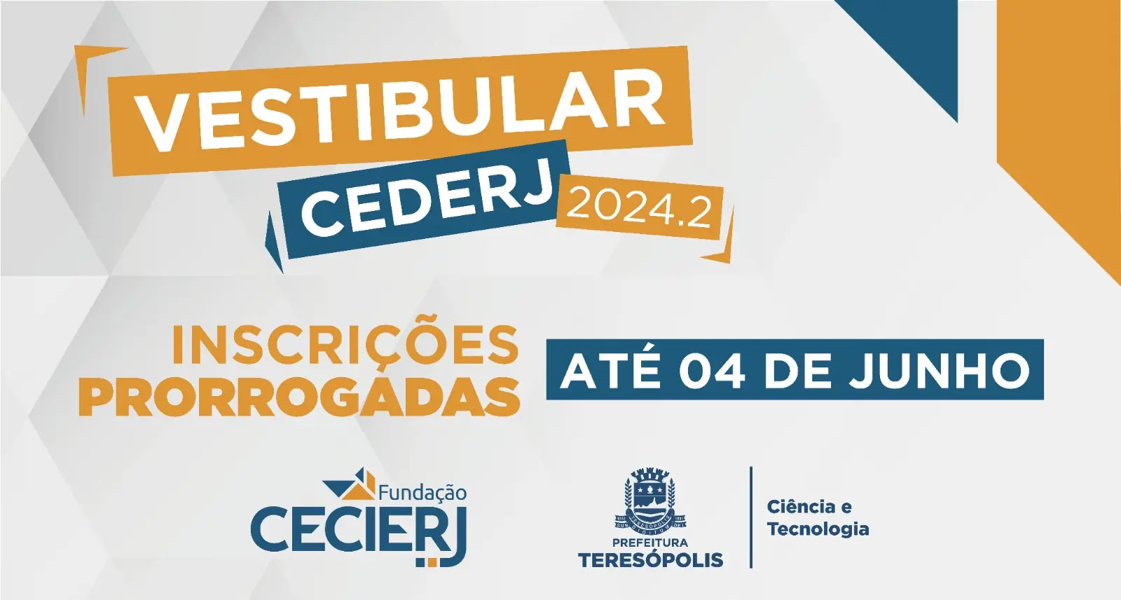 No momento, você está visualizando Prorrogadas as inscrições para o Vestibular Cederj 2024.2 abertas até o próximo dia 4 de junho