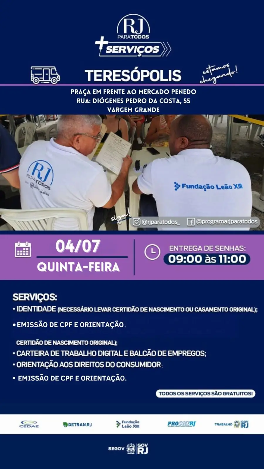 No momento, você está visualizando Prefeitura de Teresópolis e Governo do Estado levam serviços gratuitos do ‘RJ para Todos’ para Vargem Grande