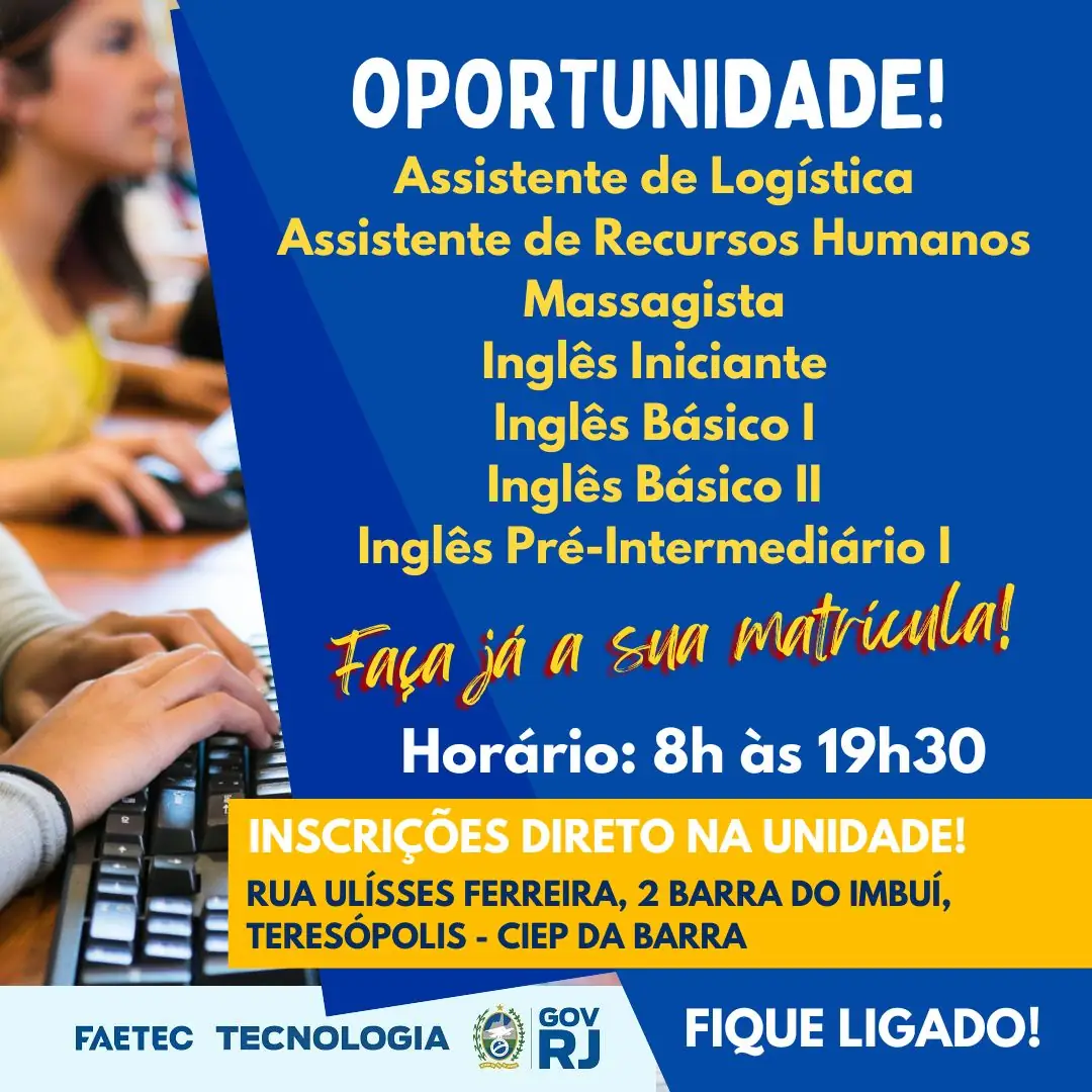 Leia mais sobre o artigo Faetec está com inscrições abertas para cursos gratuitos
