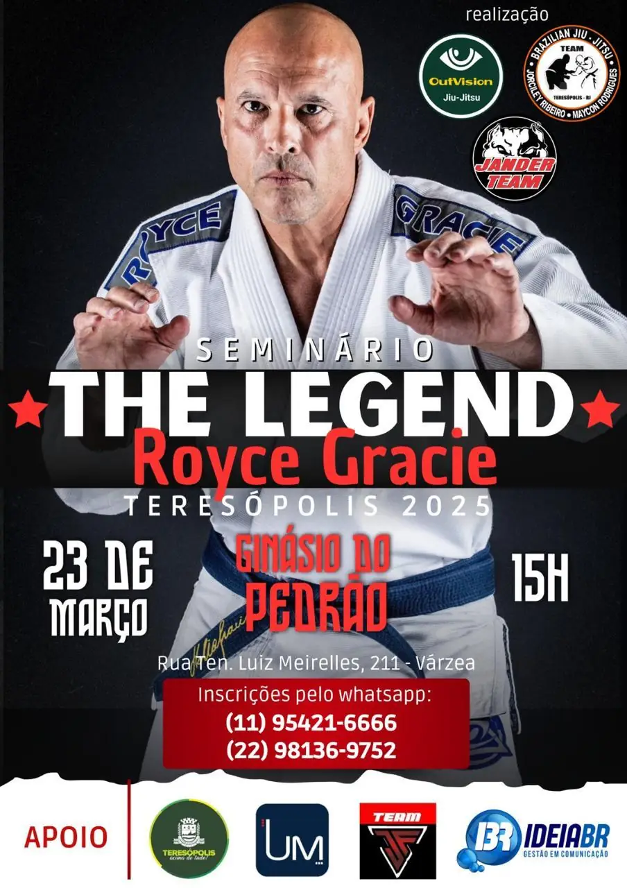 Leia mais sobre o artigo Seminário ‘The Legend’ – Royce Gracie: Teresópolis sediará seminário técnico para professores de Jiu-jítsu