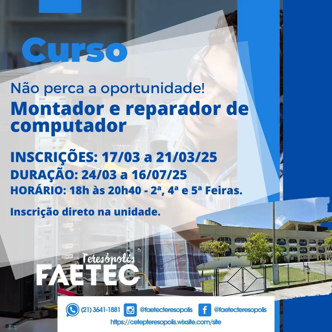 Leia mais sobre o artigo FAETEC está com inscrições abertas para oficinas gratuitas de informática