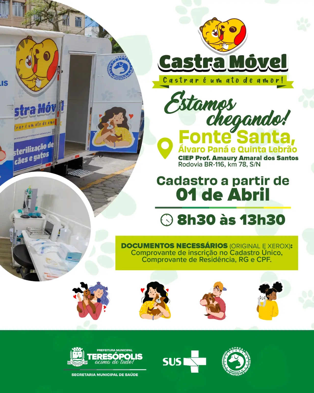 Leia mais sobre o artigo Castramóvel: Fonte Santa é o próximo bairro a receber o equipamento