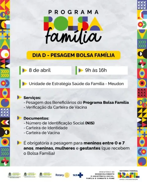 Leia mais sobre o artigo Bolsa Família: Cras Meudon realiza Dia D da pesagem de pesagem para beneficiários 