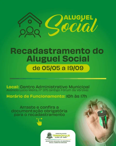 Leia mais sobre o artigo Prefeitura convoca beneficiários do aluguel social para recadastramento