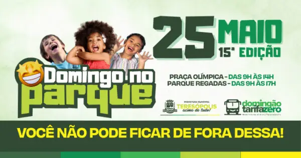 Leia mais sobre o artigo 15ª edição do ‘Domingo no Parque’: só falta você!