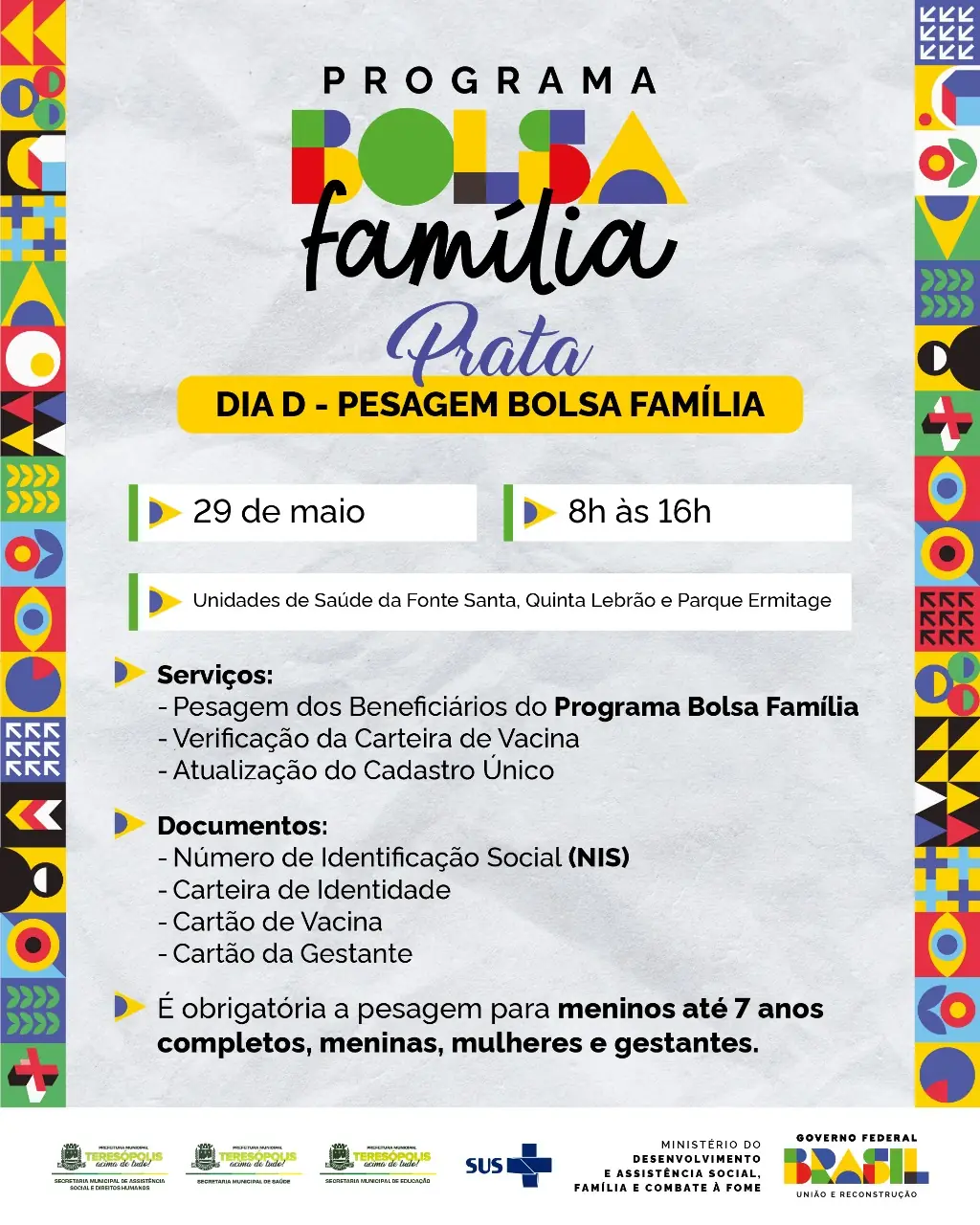 Leia mais sobre o artigo CRAS Prata promove Dia D da pesagem do Bolsa Família em mais três unidades de saúde.