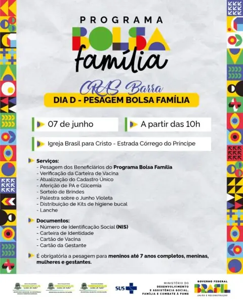 Leia mais sobre o artigo CRAS Barra promove novo Dia D da pesagem do Bolsa Família