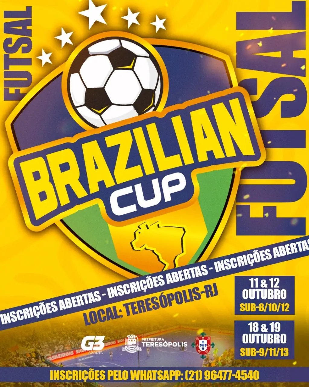 Leia mais sobre o artigo Brazilian Cup Futsal: Torneio de futsal de base acontece em outubro no Pedrão