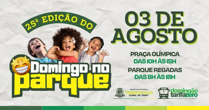 No momento, você está visualizando 25ª edição do Domingo no Parque: é diversão e alegria reunidas em um só lugar!
