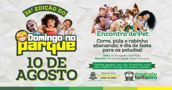 Leia mais sobre o artigo 26ª edição do Domingo no Parque acontece neste domingo, dia 10 de agosto