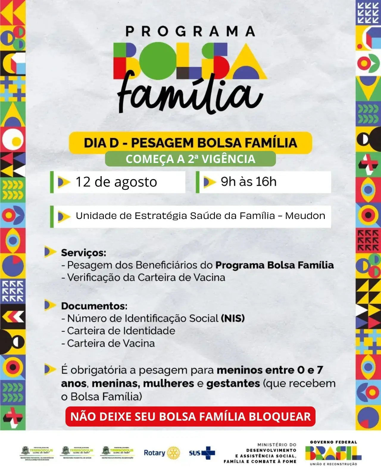 Leia mais sobre o artigo CRAS Meudon realiza Dia D da pesagem do Bolsa Família