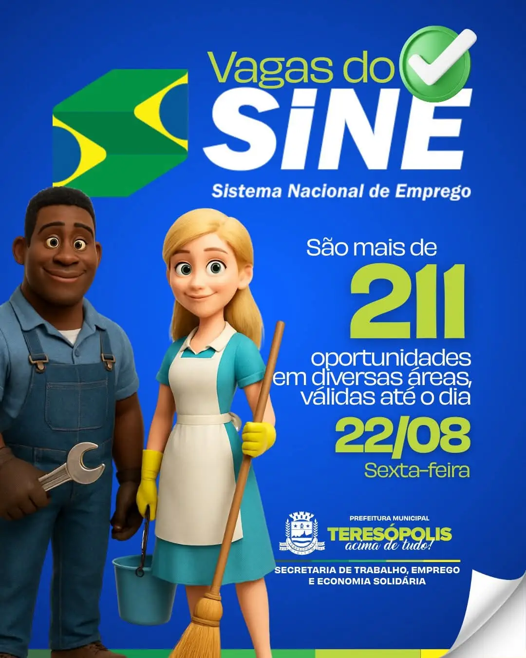 No momento, você está visualizando Sine Teresópolis tem 211 vagas de emprego até sexta, 22 de agosto