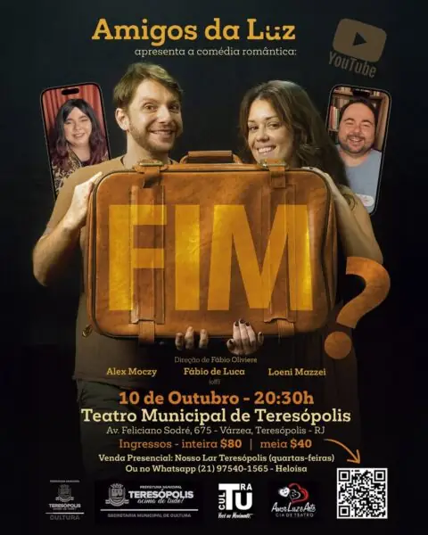 Leia mais sobre o artigo Comédia romântica ‘Fim?’ no Teatro Municipal de Teresópolis