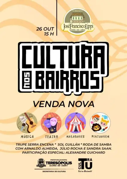 Leia mais sobre o artigo Cultura nos Bairros: Projeto da Secretaria de Cultura de Teresópolis leva arte, música e diversão a Venda Nova, na área rural