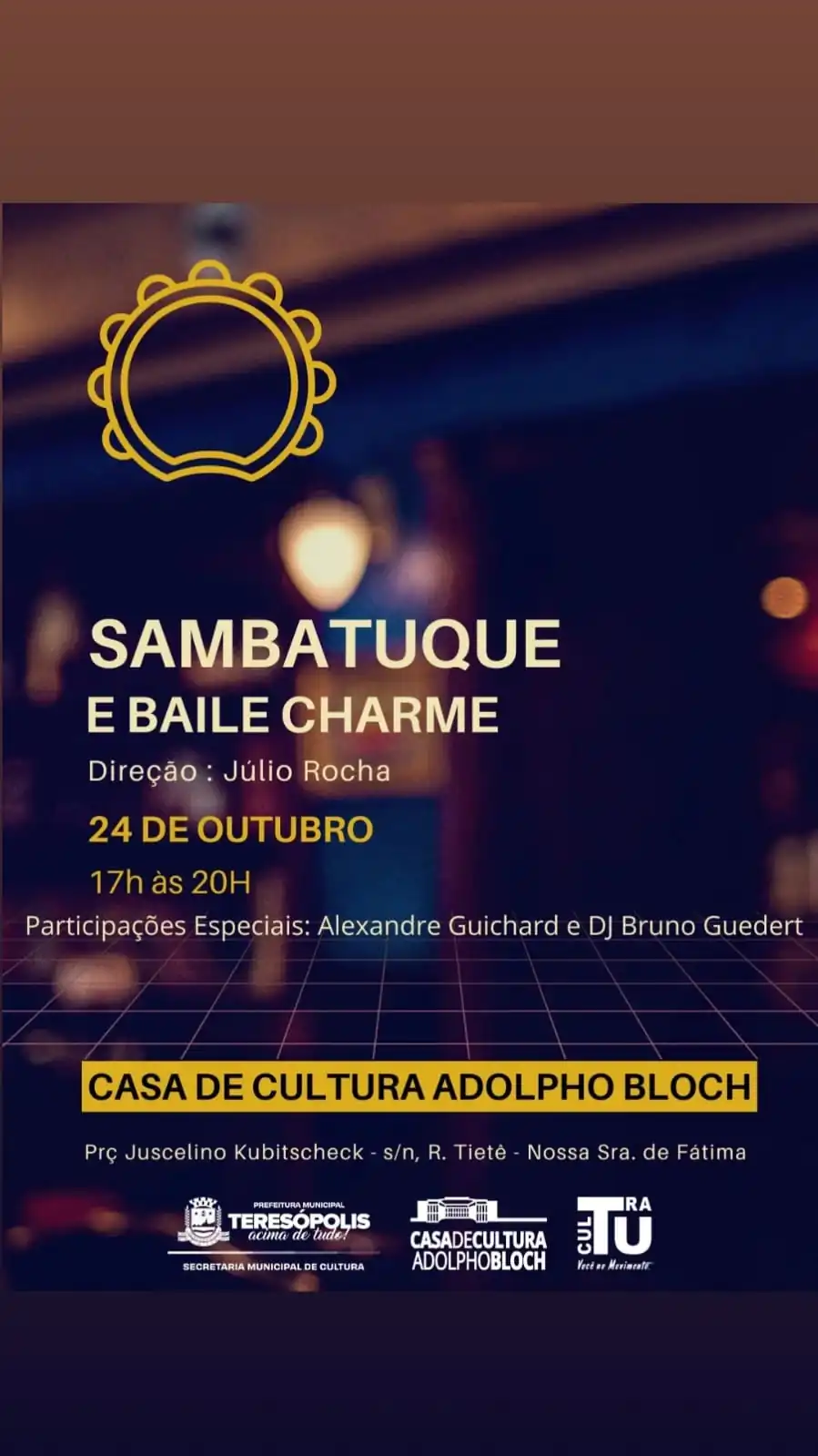 Leia mais sobre o artigo Mistura de ritmos: Casa de Cultura de Teresópolis realiza evento ‘Sambatuque e Baile Charme’