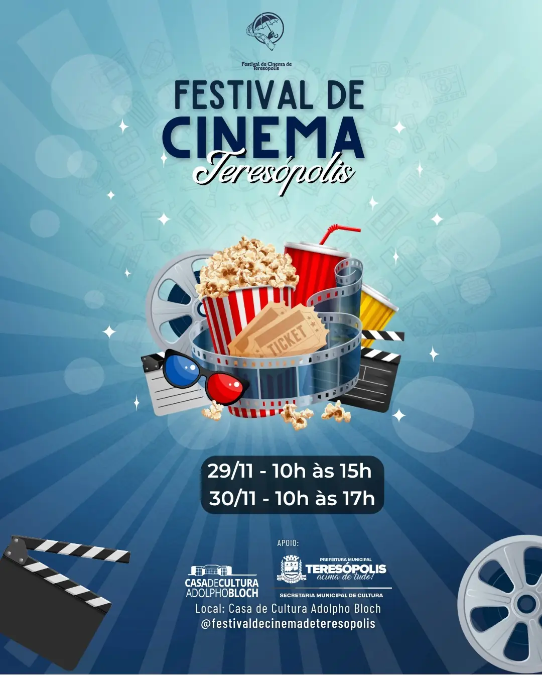 No momento, você está visualizando Luz, câmera, ação! Casa de Cultura sedia o 15º Festival de Cinema de Teresópolis