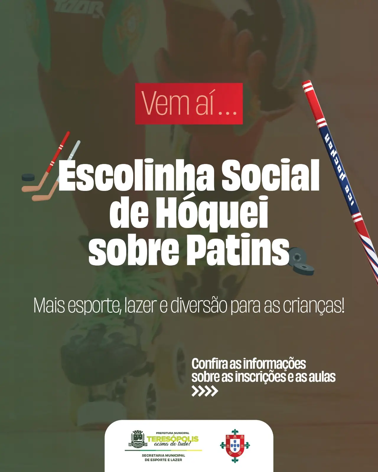 Leia mais sobre o artigo Teresópolis lança Escolinha Social de Hóquei sobre Patins para crianças de 6 a 12 anos