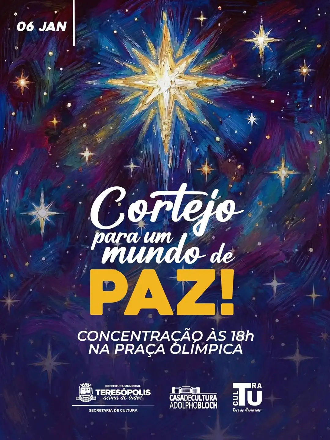 Leia mais sobre o artigo Cortejo “Para um Mundo de Paz” nesta terça, 6 de janeiro, em Teresópolis 