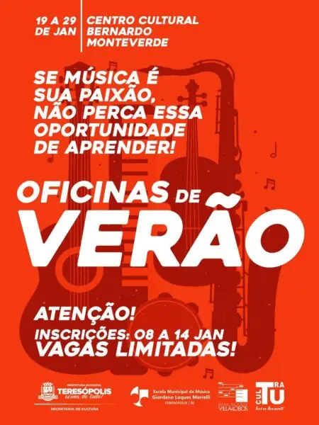 Leia mais sobre o artigo Cultura abre inscrição online para Oficinas de Verão na Escola Municipal de Música de Teresópolis
