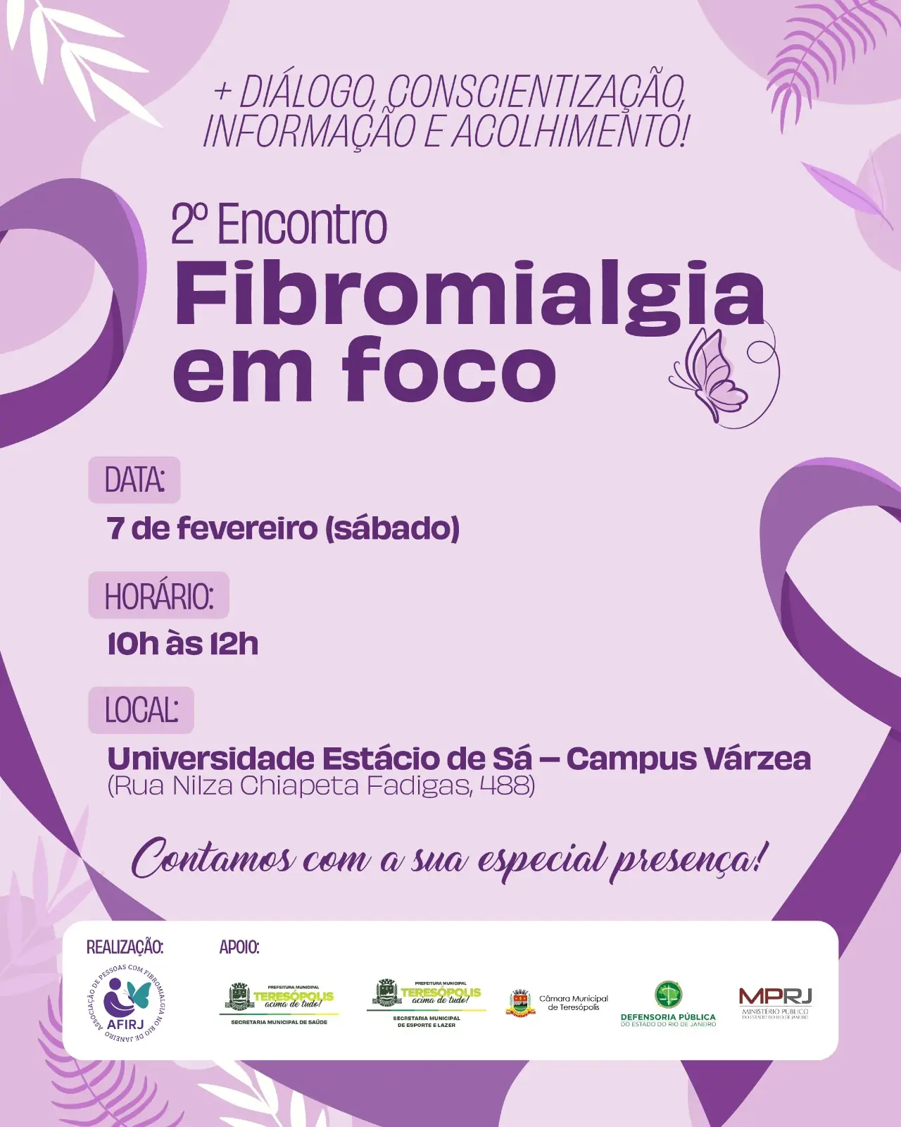 Leia mais sobre o artigo Teresópolis recebe o 2º Encontro ‘Fibromialgia em Foco’ neste sábado (7)