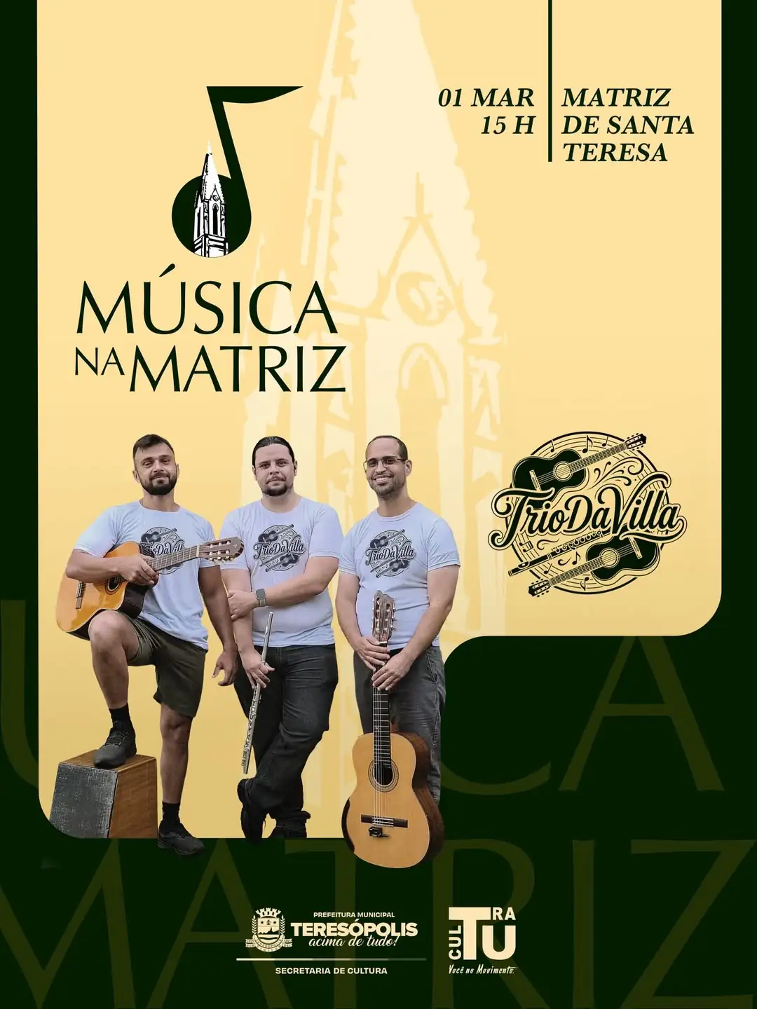 Leia mais sobre o artigo Trio da Villa se apresenta no Música na Matriz, em Teresópolis